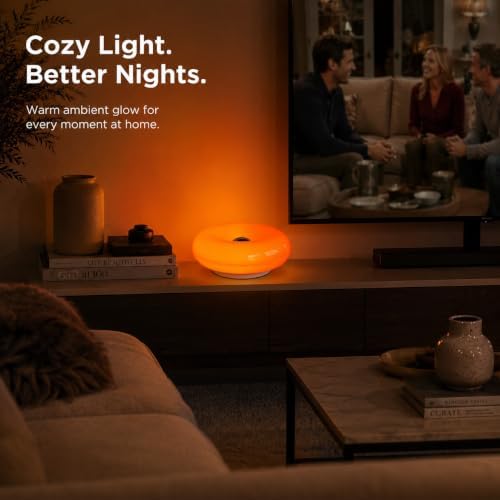 Orange Donut Lamp, Cordless Rechargeable Table & Wall Light, Touch Dimmable - Image 3