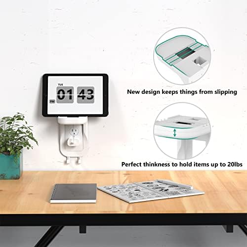 WALI Outlet Shelf Wall Holder, Fit for Duplex GFCI Decorative Outlet Shell A Space Saving for Smart Home, Speaker Mounts up to 10lbs with Cable Management (OSH001-W), White - Image 6
