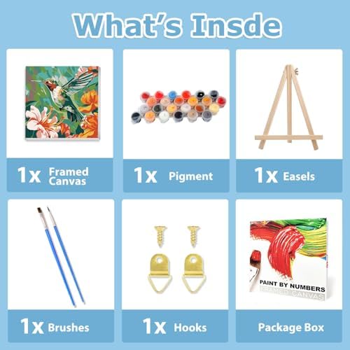 Hummingbird Paint by Numbers Kit for Adults, Paint by Numbers 10x10 Inch - Image 4