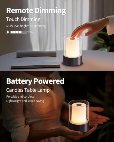 4" RGB Black Cordless Table Lamp 2, Small Outdoor Rechargeable Lamp - Image 4