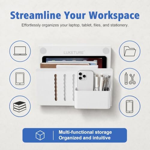 LUKETURE Desk Side Storage, Laptop Holder No Drill Clamp On Organizer - Image 5