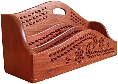 Wooden Desk Organizer - Handmade Desk Accessories for Home and Office - Elegant Storage Solution for Pens, Notepads, and more Office supplies for Table - Image 4