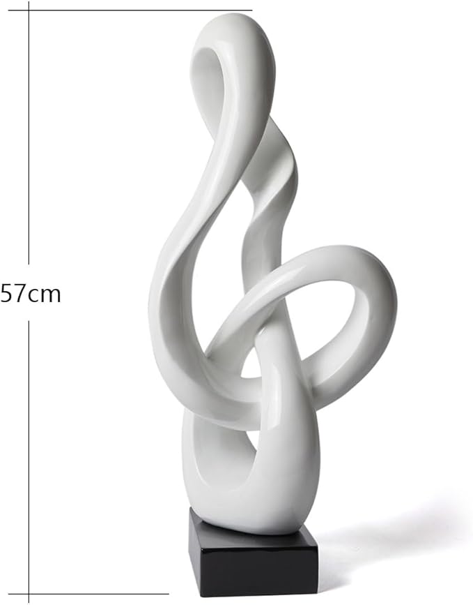NENBOLEC Sculpture Music Note Decor Modern Statue Gifts Treble Clef Figurine Polyresin Arts White 23 inch