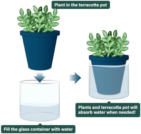 D'vine Dev Self-Watering Blue Terracotta Planter Pot, 4 in, 37-X-A-4 - Image 4