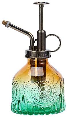 Glass Plant Mister Spray Bottle, Vintage Plant Spritzer, Succulent Watering Bottle with Top Pump, Small Plant Sprayer Mister Watering Can for Indoor Outdoor Houseplant - Green Brown Gradient by Ebristar