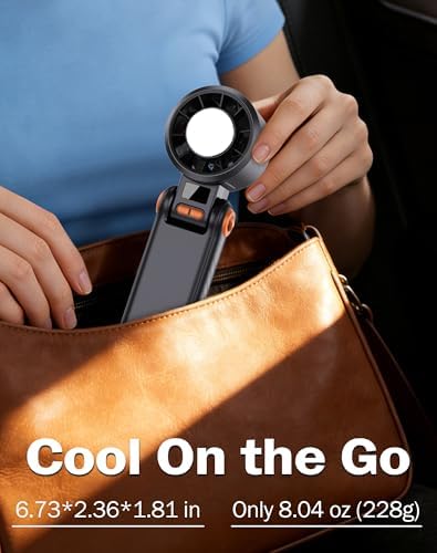 Portable Handheld Fan with Semiconductor Ice Cooling, [Instant Ice Relief], 4000mAh Rechargeable Mini Personal Fan, 5 Speeds, Quiet USB Travel Fan for Outdoor, Commuting, Summer Heat - Image 5