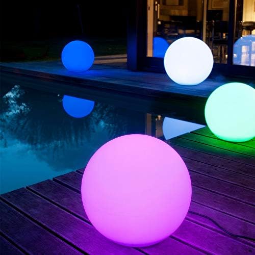 Mr.Go 16-inch Rechargeable LED Glowing Ball Light, Waterproof Orb Globe Lamp w/Remote, 16 RGB Colors 4 Light Effects, Ideal for Indoor/Outdoor Home Garden Pool Patio Party Decorative Lighting - Image 2
