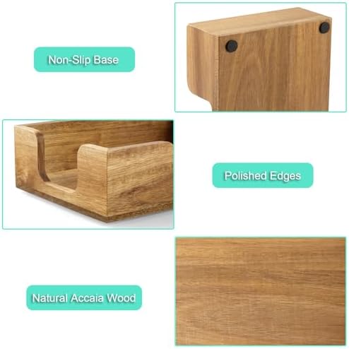 Bivvclaz Acacia Wood Sticky Note Holder, 4 x 6 Inch Notepad Holder Dispenser with Dual Openings, Self Stick Note Pad Holder, Memo Pad Holder Dispenser Organizer for School Office Desk Supplies - Image 4