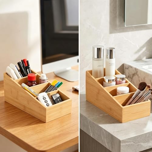 2 Pack Bamboo Snack Organizer, 4 Section - Image 6