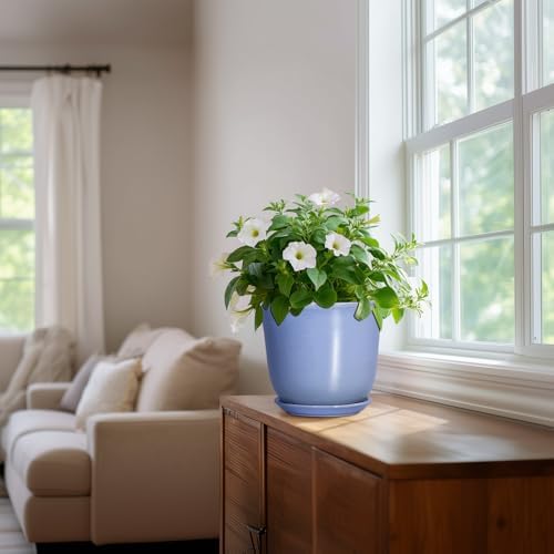 Ceramic Pots for Plants, 8 Inch Planter for Indoor, Purple-Blue - Image 6