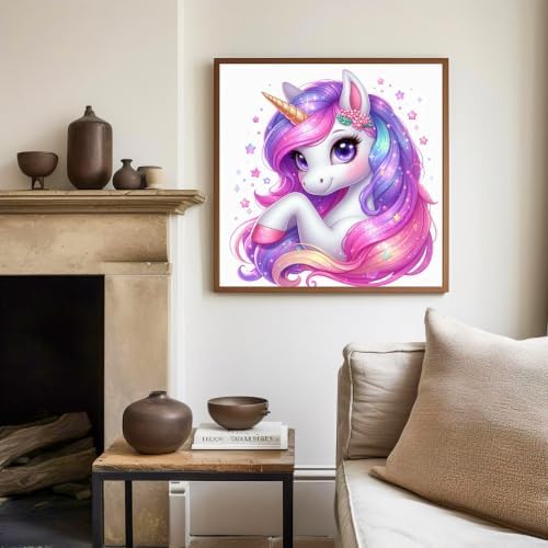 Mandun Unicorn Paint by Numbers Kit for Kids, 8x8 inch - Image 2