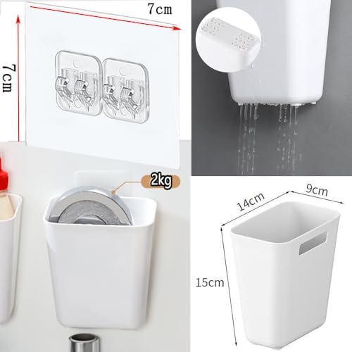 4 Piece Kitchen Cabinet Door Storage Box,Self Adhesive Wall Mounted Storage Box,Wardrobe/Bathroom/Refrigerator Small Items Organizer (Pack of 2) - Image 5