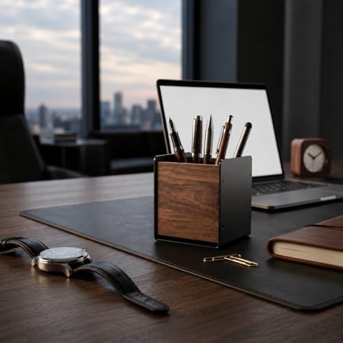 Walnut Desk Organizer, Minimalist Pencil Holder for Office Desk - Image 2