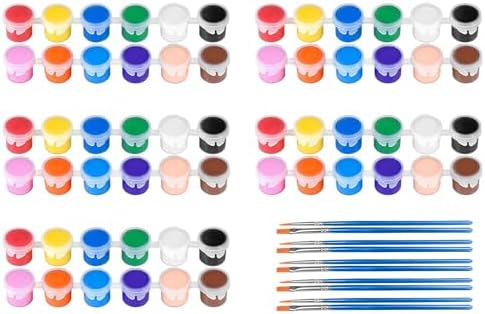 5 Pack Mini Acrylic Paint Set,12 Colors Acrylic Paints Strips for Adults Craft Paint,70 PCS Painting Kit Container Strips Storage, Perfect for Home Birthday Party Favors…… by MicoSim