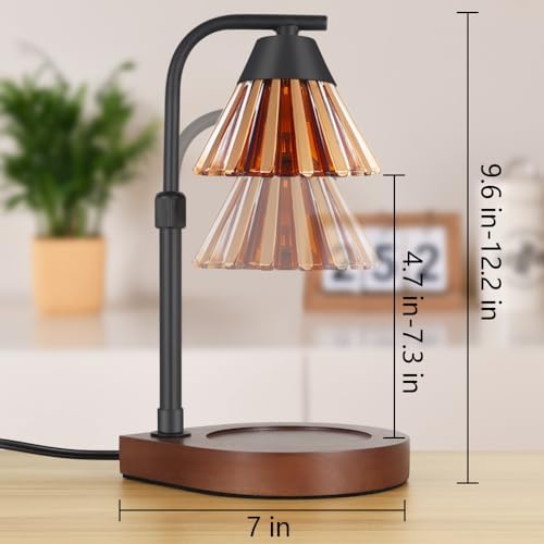 Dimmer Candle Warmer Lamp with Timer Adjustable Height Electric Wax Warmer for Jar Candles Home Offices Decor Birthday for Women Mom Grandma (Gold-Yellow) - Image 3