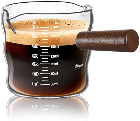 Joeyan Espresso Cups 7 oz, Wave Glass Measuring Cup with Double V-Spout by JoeyanHousehold