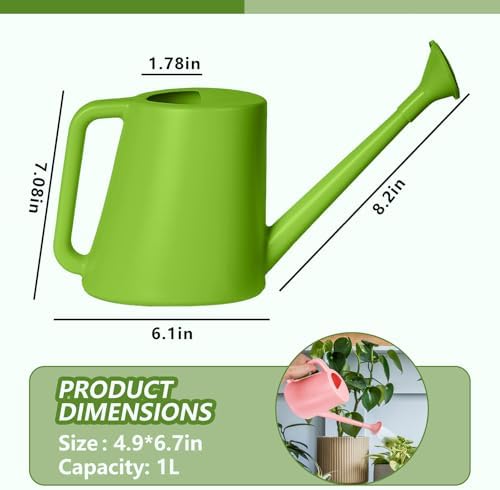 ZXJ Hand Plant Watering Can - for Indoor and Outdoor Home Garden Plants - with Long Spout - Light Green- 1/2 Gallon - Image 2