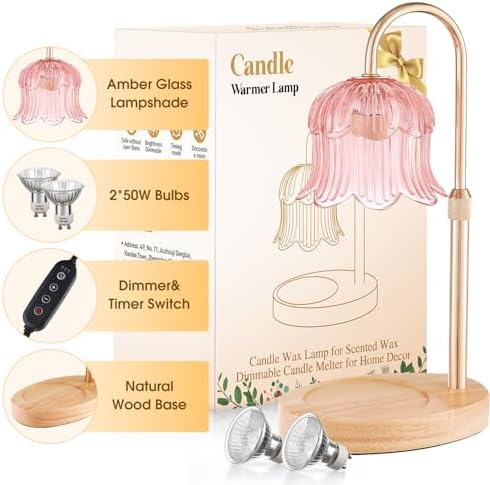 Candle Warmer Lamp Adjustable Timer Electric－Pink Flower Wax lamp - Image 2