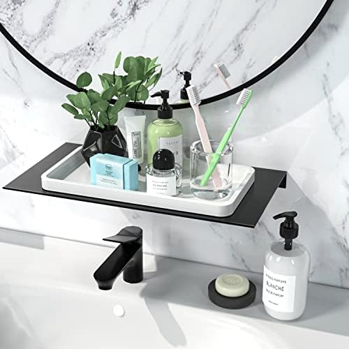 Weenson Bathroom Vanity Tray for Countertop Toiletries Makeup Decor Perfume Candles, Kitchen Tray for Soap Dispenser Spice Salt Coffee, Toilet Tank Tray Bamboo11.81” L x 6.1” W x 0.79” H (White) - Image 2