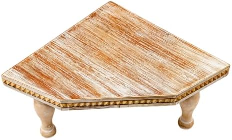Wood Corner Counter Shelf Thicken Framehouse Decorative Tray (Retro White) by WelcometoOKSQW