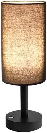 LALISU Cordless Table Lamp, 3 Color Portable Battery Lamp Wood Base Touch by LALISU