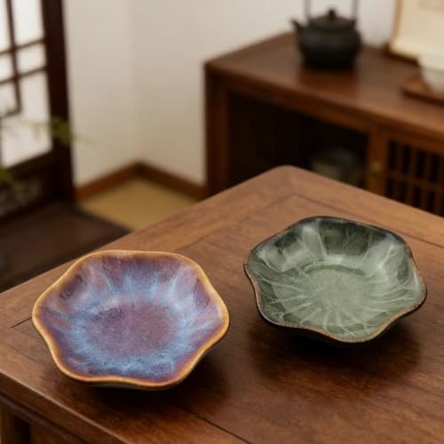 4 Pack Ceramic Ring Dish, Lotus Leaf Jewelry Tray, Small Trinket Bowl for Rings, Earrings, Keys - Gift Set in 4 Colors - Image 4