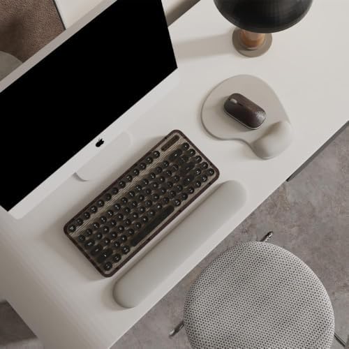 Office Mousepad with Gel Wrist Support - Ergonomic Gaming Desktop Mouse Pad Wrist Rest - Design Gamepad Mat Rubber Base for Laptop Computer -Silicone Non-Slip Special-Textured Surface (02Grey) - Image 2