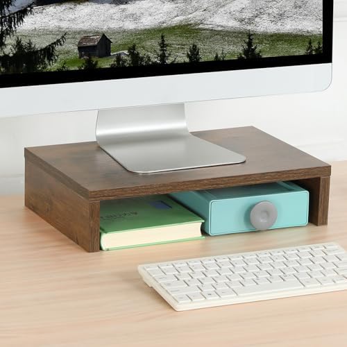 TEAMIX Wood Monitor Stand Riser for Desk - 14.2 inch, Small Laptop Stand - Image 7