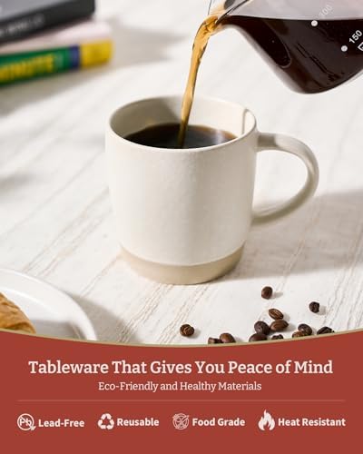 famiware Coffee Mugs Set of 4, Milkyway 13 oz Ceramic Cup Set with Handle - Image 4
