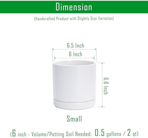 D'vine Dev 6.5 Inch Ceramic Planter Pot, White, 94-O-C-1 - Image 3