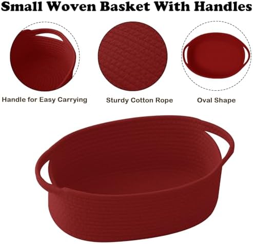 Red Woven Rope Basket - Baby Gift Basket with Bag & Ribbon - Image 3