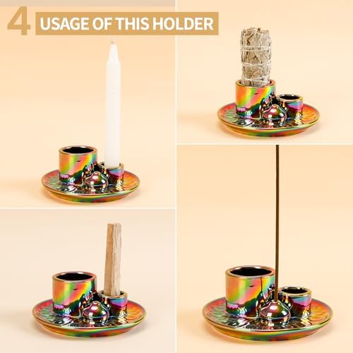 Ceramic Palo Santo and Sage Incense Holder, Colorful - Image 2
