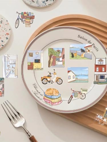 50Pcs Vintage Stickers,Waterproof Transparent PET Aesthetic Decorative Sticker Scrapbooking Supplies for Adult Card Making Letters Planner Journaling Junk Journal DIY Water Bottles Art Craft.Scene - Image 5