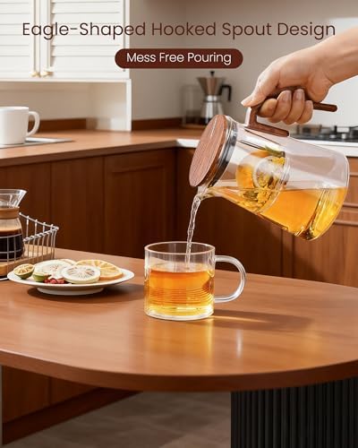 ZENS Magnetic Glass Infuser Teapot for Loose Tea, 34oz Magic Tea Maker - Image 5