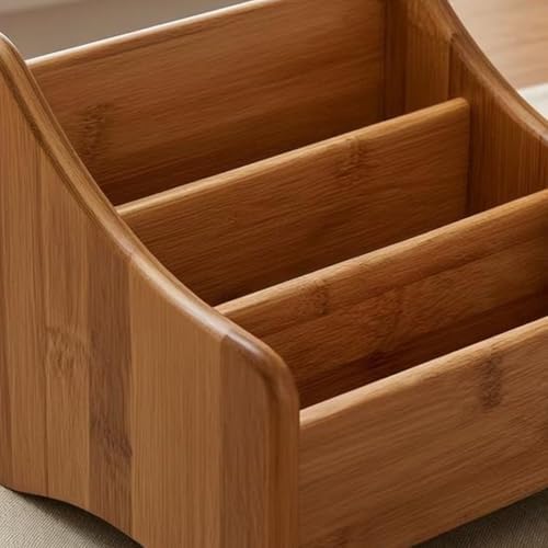 Milageto Desktop Organizer Storage Box Holder Tray Bamboo Material With Compact Size And Easy Placement For Counter And Shelf Use Suitable for office desk home workspace study area dorm room - Image 6