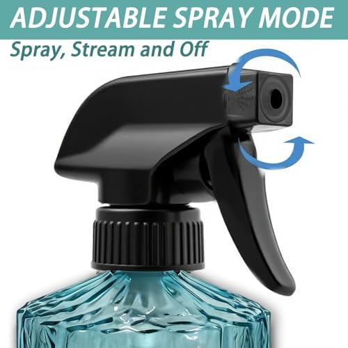 2pack Glass Plant Mister Spray Bottle 360° Nozzle for Hair Cleaning Blue - Image 6