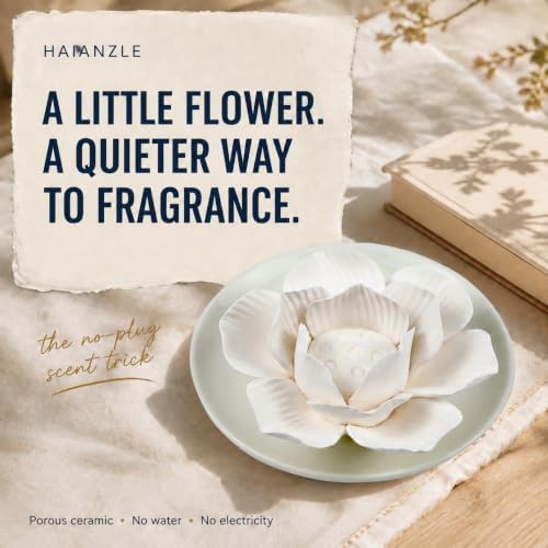 Passive Diffuser for Essential Oil-Ceramic Diffuser (White Lotus) - Image 4