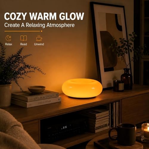 Bofea-Modern Orange Donut Lamp,Plug-in Bedside Lamp Or Plug-in Wall Sconces,Mid Century Modern Decor Wall Mount Lamps,Creative Orange Light for Living Room,Reading Room,Hallway Ambient Lighting - Image 4