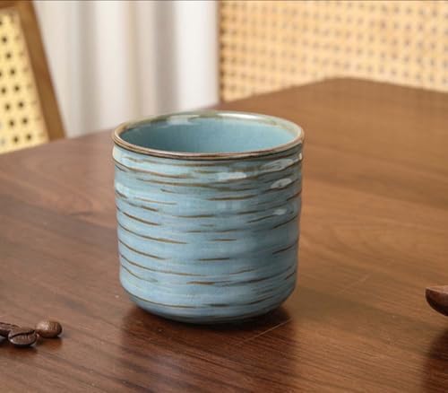 Japanese retro ceramic teacups, coffee cups, and water cups, suitable for restaurants, homes, and offices, blue. by Unknown