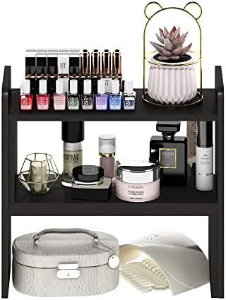 Furinno Classic Desktop Organizer Storage Rack Adjustable Free Style Rotation Display Bookshelf, Espresso 6.7D x 23.7W x 15.67H in - Image 4