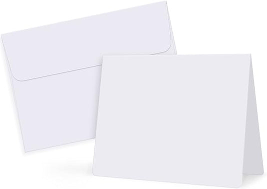 Eupako White-Blank-Cards-and-Envelopes-100-Pack-4.125x5.5" Heavyweight-Folded-Cardstock-and-A2-Envelopes-Self-Seal for DIY Greeting Cards, Invitations, Wedding, Baby Shower, Birthday