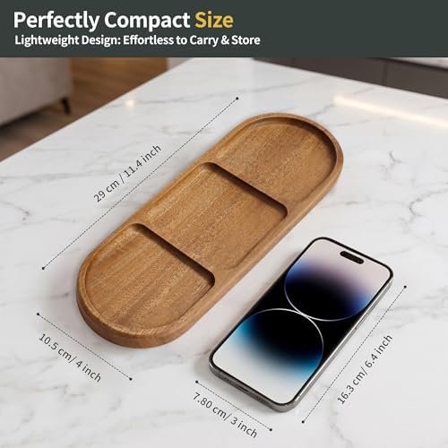 Small Wood Tray – Acacia Serving Platter Vanity Tray Mini Wooden Tray Decor - Image 2