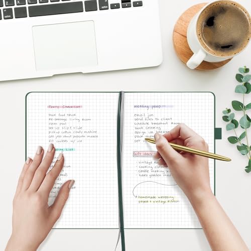 &And Per Se Graph Notebook, 5mm Grid, A5 Hardcover, 160 Pages 100gsm Thick Paper, Grid Journal for Diagrams, Wireframes, CAD Sketches (Green) - Image 5