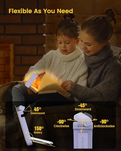 Glocusent USB Rechargeable Book Light, Portable Clip-on LED Reading Light - Image 5