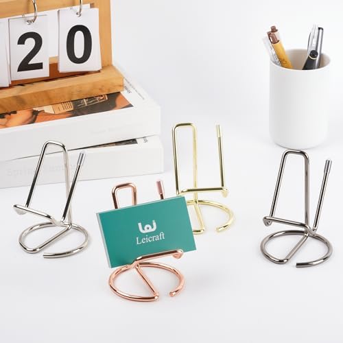 Golden Business Card Holder for Desk, Cute Metal Card Organizers - Image 6