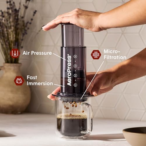 AeroPress Clear Black Coffee Press, French Press, Pour-Over & Espresso Style - Image 2