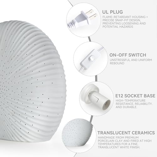 10.5"Decorative Ceramic Table Lamp Living Room,Bedroom,Corded,Bulb Included - Image 5