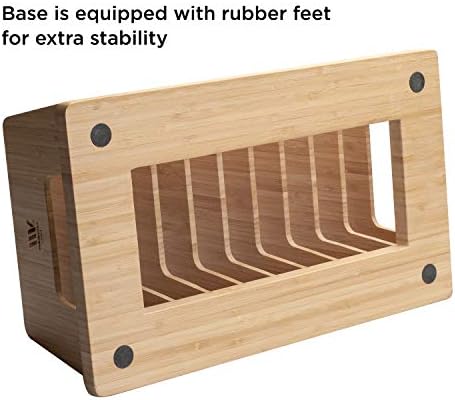 MobileVision Bamboo Desktop File Folder Organizer and Paper Tray, 10 Slots - Image 3