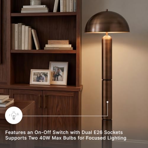 Signature Design by Ashley Wendfield Industrial Floor Lamp, Antique Copper - Image 5