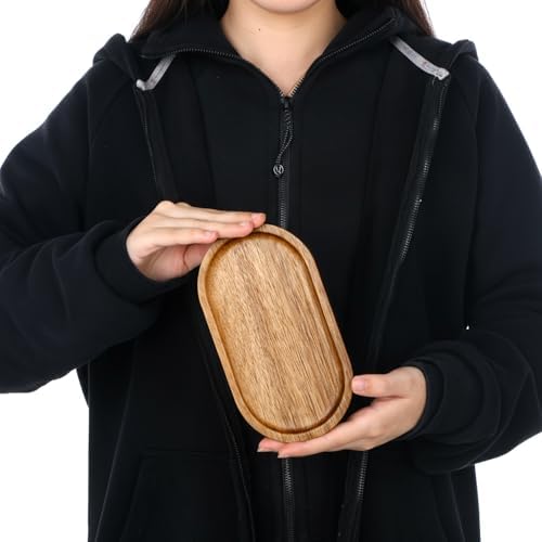 Small Acacia Wood Serving Trays, Wooden Salt and Pepper Mill Tray - Image 3